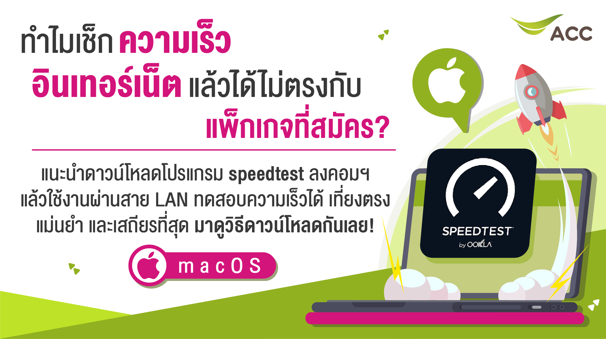วิธีติดตั้งโปรแกรม Speedtest สำหรับ Macos